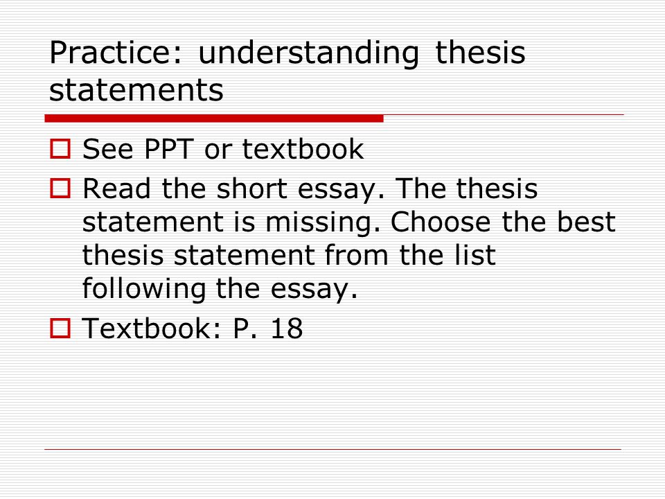 missing thesis statement